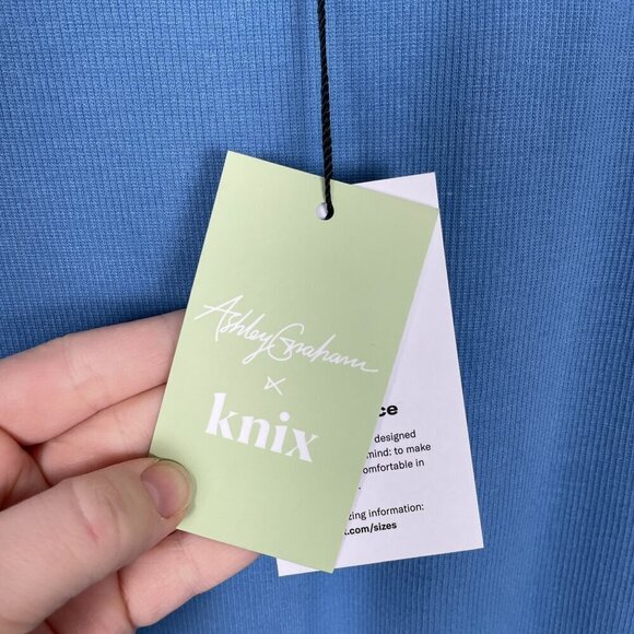 NWT Ashley Graham Knix Micro Modal Ribbed Tank Bodysuit in Blue daylight Sz: 3XL - Picture 8 of 10